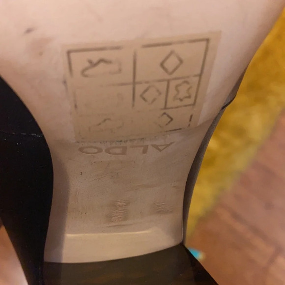 Aldo matte Black Round toe leopard print platform ankle boots - Picture 8 of 17